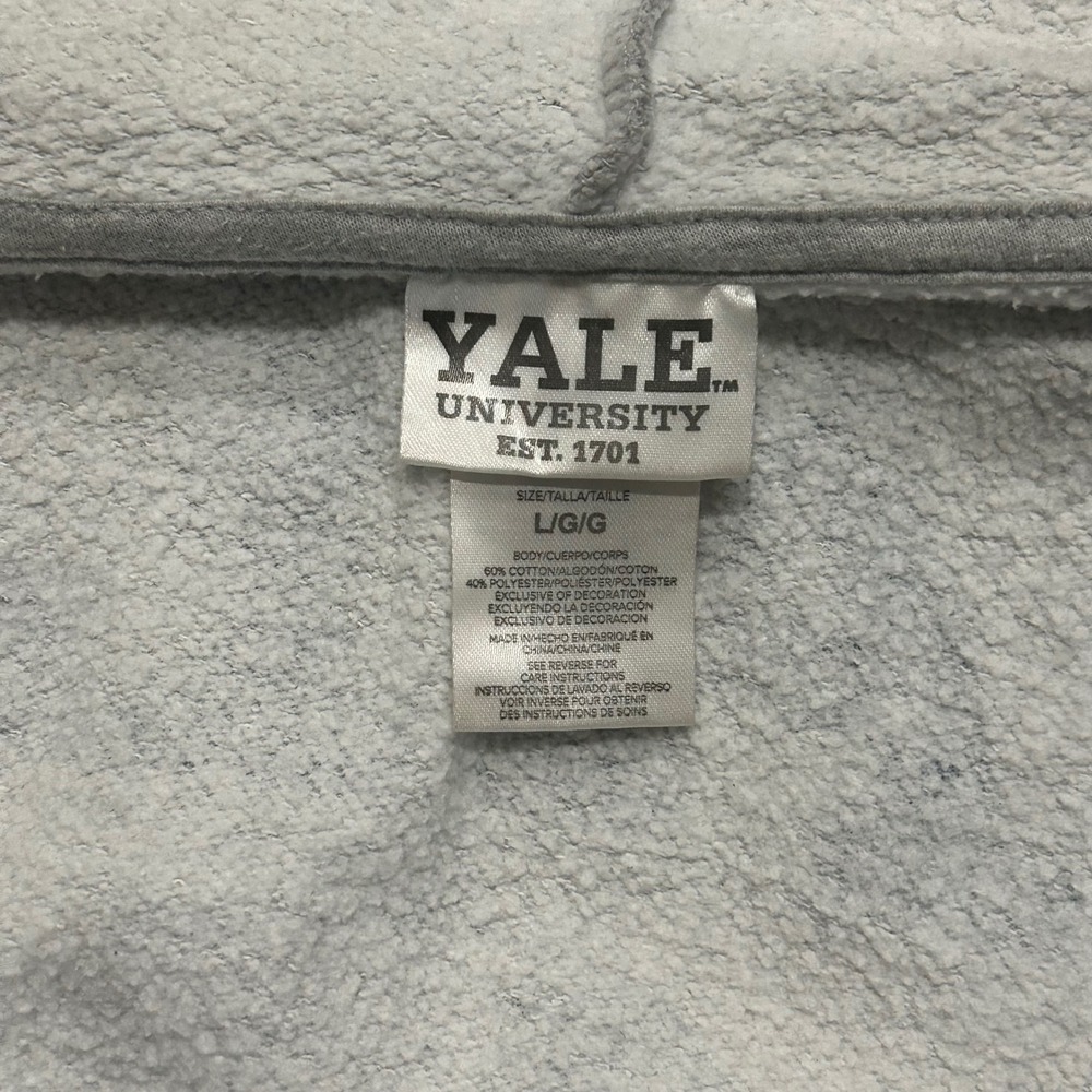 Yale University gray cropped zip up hoodie size large - Picture 8 of 8